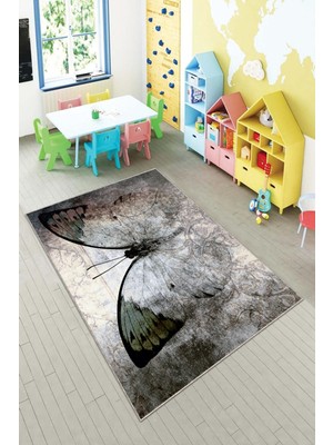 Pelangi Desenli Renkli Dijital Baskılı Yıkanabilir Kaymaz Taban Modern Mutfak Halısı (Süngersiz)