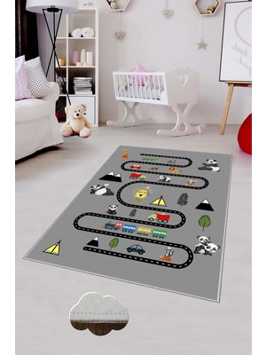 Pelangi Desenli Renkli Dijital Baskı Yıkanabilir Kaymaz Taban Modern Çocuk Halısı ve Yolluk.