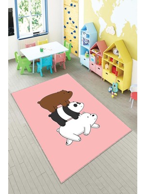 Pelangi Desenli Renkli Dijital Baskı Yıkanabilir Kaymaz Taban Modern Çocuk Halısı ve Yolluk.