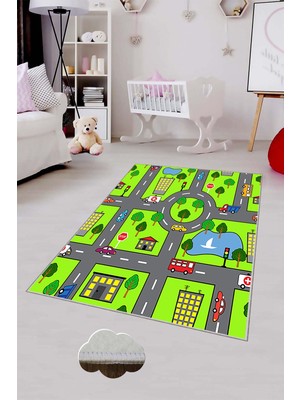 Pelangi Desenli Renkli Dijital Baskılı Yıkanabilir Kaymaz Taban Modern Mutfak Halısı (Süngersiz)