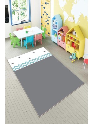 Pelangi Desenli Renkli Dijital Baskı Yıkanabilir Kaymaz Taban Modern Çocuk Halısı ve Yolluk.