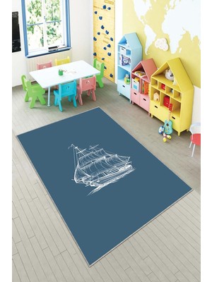 Pelangi Desenli Renkli Dijital Baskı Yıkanabilir Kaymaz Taban Modern Çocuk Halısı ve Yolluk.