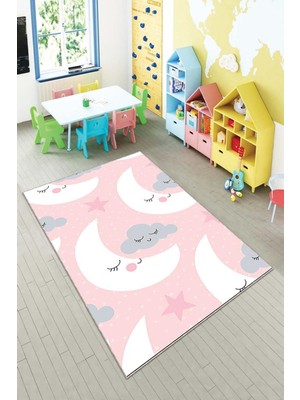 Pelangi Desenli Renkli Dijital Baskı Yıkanabilir Kaymaz Taban Modern Çocuk Halısı ve Yolluk.
