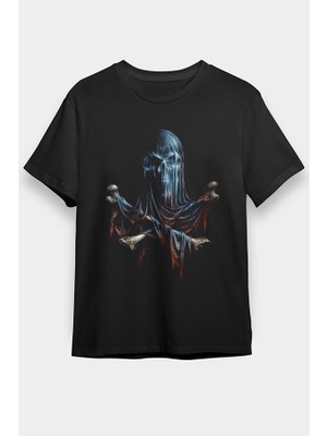 Darkhane Hayalet Kurukafa Siyah Unisex Tişört T-Shirt