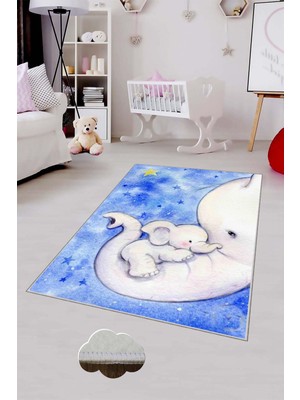 Pelangi Desenli Renkli Dijital Baskılı Yıkanabilir Kaymaz Taban Modern Mutfak Halısı (Süngersiz)