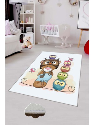 Pelangi Desenli Renkli Dijital Baskılı Yıkanabilir Kaymaz Taban Modern Mutfak Halısı (Süngersiz)