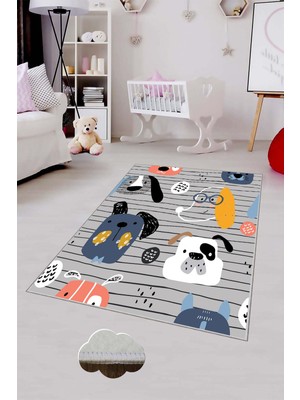 Pelangi Desenli Renkli Dijital Baskılı Yıkanabilir Kaymaz Taban Modern Mutfak Halısı (Süngersiz)