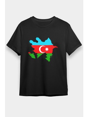 Darkhane Azerbaycan Siyah Unisex Tişört T-Shirt