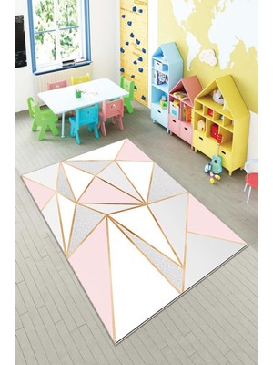 Pelangi Desenli Renkli Dijital Baskı Yıkanabilir Kaymaz Taban Modern Çocuk Halısı ve Yolluk.