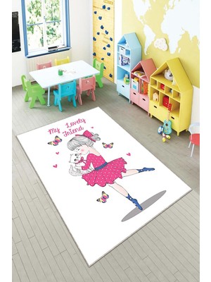 Pelangi Desenli Renkli Dijital Baskı Yıkanabilir Kaymaz Taban Modern Çocuk Halısı ve Yolluk.