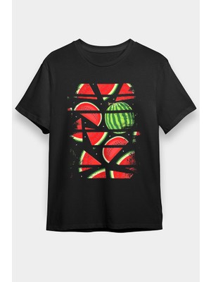 Darkhane Karpuz Siyah Unisex Tişört T-Shirt