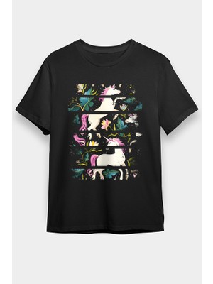 Darkhane Unicorn At Siyah Unisex Tişört T-Shirt