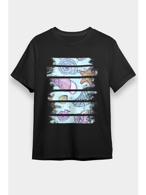 Darkhane Sedef Midye  Deniz Incisi Siyah Unisex Tişört T-Shirt