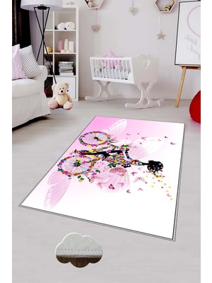 Pelangi Desenli Renkli Dijital Baskılı Yıkanabilir Kaymaz Taban Modern Mutfak Halısı (Süngersiz)