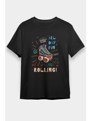 Darkhane Paten Siyah Unisex Tişört T-Shirt