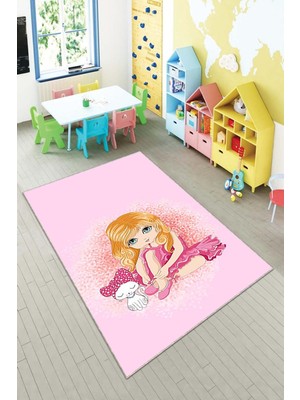 Pelangi Desenli Renkli Dijital Baskı Yıkanabilir Kaymaz Taban Modern Çocuk Halısı ve Yolluk.
