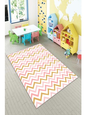 Pelangi Desenli Renkli Dijital Baskılı Yıkanabilir Kaymaz Taban Modern Mutfak Halısı (Süngersiz)