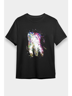Darkhane Diş Illustrasyon Dişçi Siyah Unisex Tişört T-Shirt