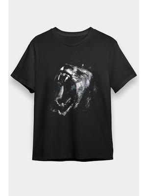 Darkhane Tehlikeli Aslan Siyah Unisex Tişört T-Shirt