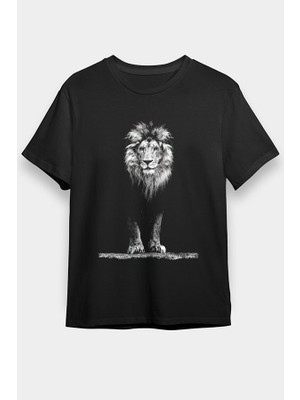 Darkhane Aslan Siyah Unisex Tişört T-Shirt