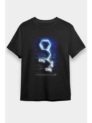 Darkhane Metamfetamin Molekül Neon Siyah Unisex Tişört T-Shirt