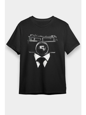 Darkhane Fotoğraf Makinesi Siyah Unisex Tişört T-Shirt