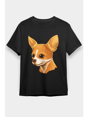 Darkhane Chihuahua Çivava  Siyah Unisex Tişört T-Shirt