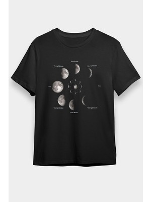Darkhane Ay Siyah Unisex Tişört T-Shirt