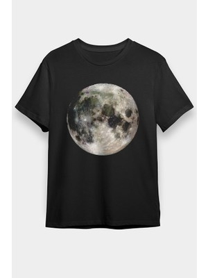 Darkhane Ay Siyah Unisex Tişört T-Shirt