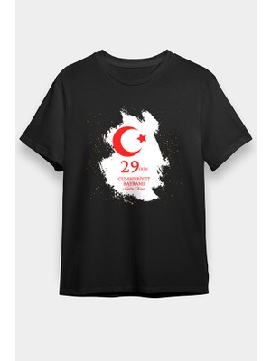 Darkhane 29 Ekim Cumhuriyet Bayramı Siyah Unisex Tişört T-Shirt