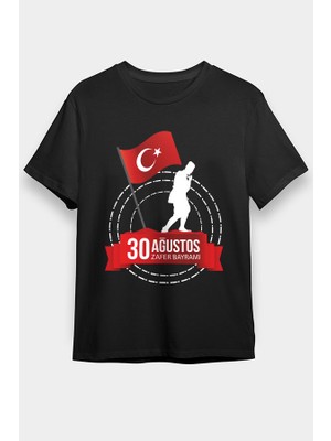 Darkhane 30 Ağustos Zafer Bayramı Siyah Unisex Tişört T-Shirt