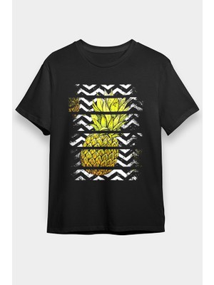 Darkhane Ananas Siyah Unisex Tişört T-Shirt
