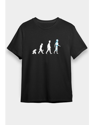 Darkhane Robot Evrimi Siyah Unisex Tişört T-Shirt