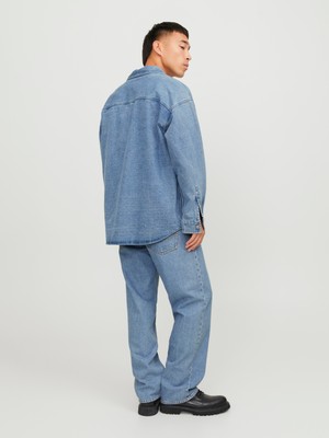 Jack & Jones Erkek Genis Kesim Denim Gömlek - Santorini