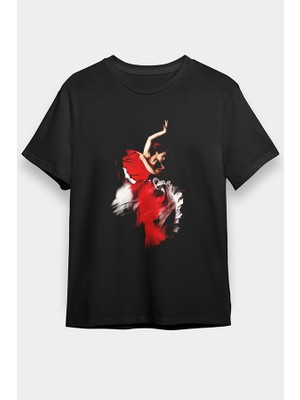 Darkhane Flamenko Siyah Unisex Tişört T-Shirt