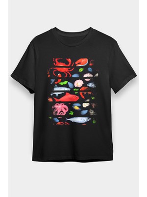 Darkhane Midye Içinde Sedefli Inci Istiridye Siyah Unisex Tişört T-Shirt