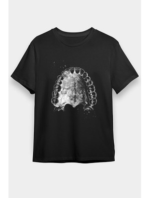 Darkhane Dişler Dişçi Siyah Unisex Tişört T-Shirt