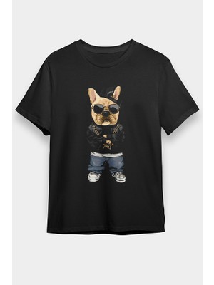 Darkhane Rap Hip Hop Buldog Siyah Unisex Tişört T-Shirt
