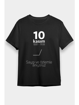 Darkhane 10 Kasım Atatürk'ü Anma Günü Siyah Unisex Tişört T-Shirt