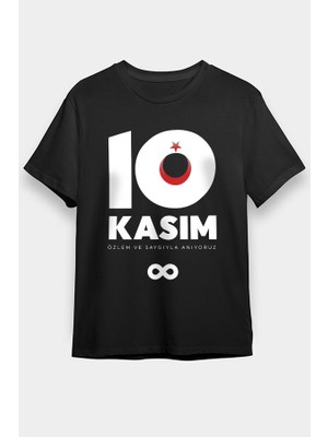 Darkhane 10 Kasım Atatürk'ü Anma Günü Siyah Unisex Tişört T-Shirt