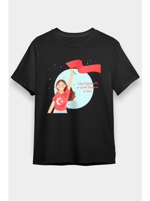 Darkhane 23 Nisan Ulusal Egemenlik ve Çocuk Bayramı
 Siyah Unisex Tişört T-Shirt