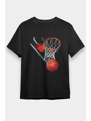 Darkhane Basketbol Potası Siyah Unisex Tişört T-Shirt