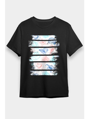 Darkhane Istiridye Midye Salyangoz Siyah Unisex Tişört T-Shirt