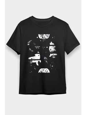Darkhane Uluyan Kurt Siyah Unisex Tişört T-Shirt