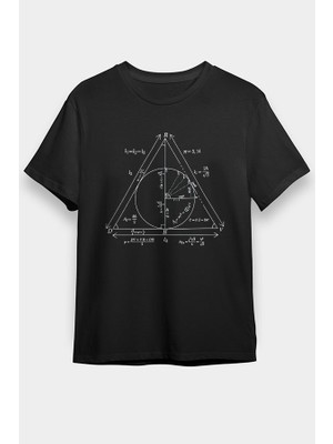 Darkhane Trigonometri Geometri Siyah Unisex Tişört T-Shirt