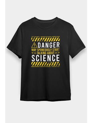 Darkhane Bilim Tehlikeli Siyah Unisex Tişört T-Shirt