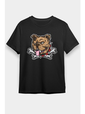 Darkhane Kızgın Buldog Siyah Unisex Tişört T-Shirt