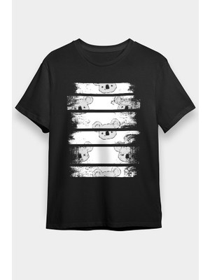 Darkhane Gri Sevimli Koala Siyah Unisex Tişört T-Shirt