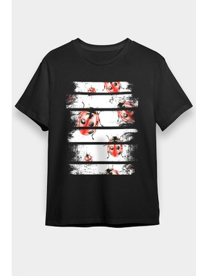 Darkhane Uğur Böceği Siyah Unisex Tişört T-Shirt