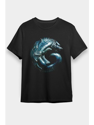 Darkhane Göktürk Bozkurt Siyah Unisex Tişört T-Shirt